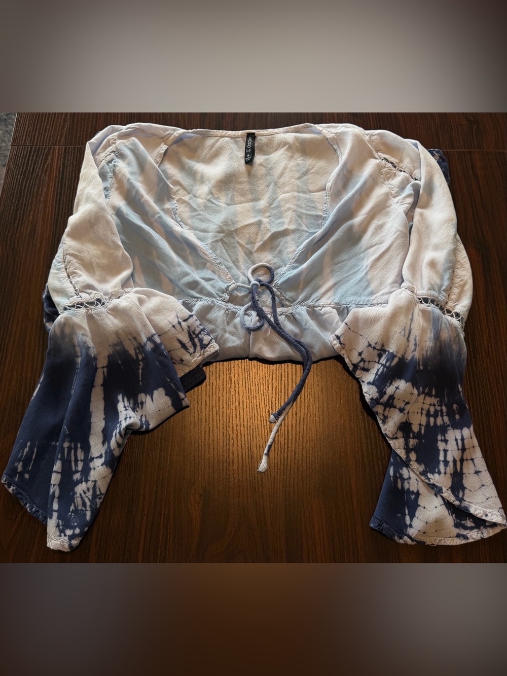 Size S Boho Me Tye Dye Flowy Blouse with Bell Sleeves